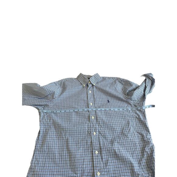 Ralph Lauren‎ Men's Blue Plaid Cotton Long Sleeve Button Down Dress Shirt Large - Picture 10 of 12